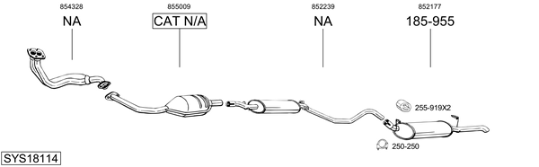 Sistema de gases de escape BOSAL SYS18114