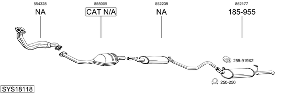 Sistema de gases de escape Opel ASCONA C