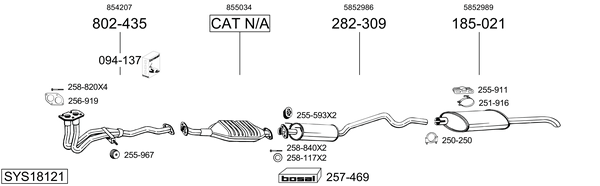 Sistema de gases de escape Opel ASTRA F Saloon