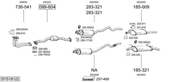 Sistema de gases de escape Opel ASTRA F Estate Van