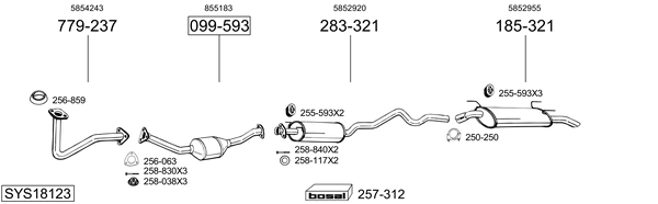 Sistema de gases de escape Opel ASTRA F CLASSIC Estate