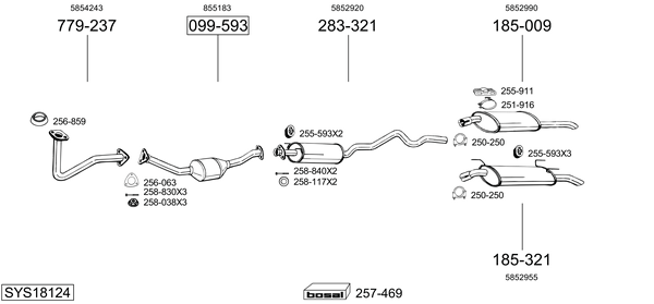 Sistema de gases de escape Opel ASTRA F Estate Van