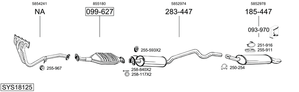 Sistema de gases de escape Opel ASTRA F Estate
