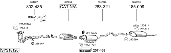 Sistema de gases de escape Opel ASTRA F Estate