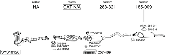 Sistema de gases de escape Opel ASTRA F Estate Van