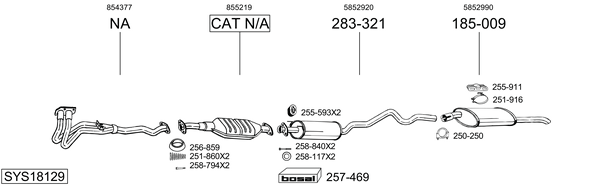 Sistema de gases de escape Opel ASTRA F Estate Van