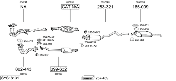 Sistema de gases de escape Opel ASTRA F Estate Van