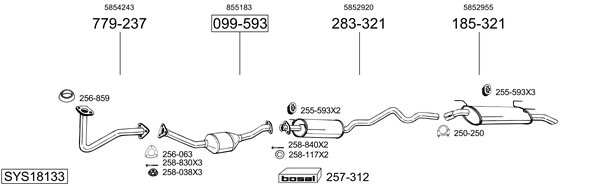 Sistema de gases de escape Opel ASTRA F Estate Van