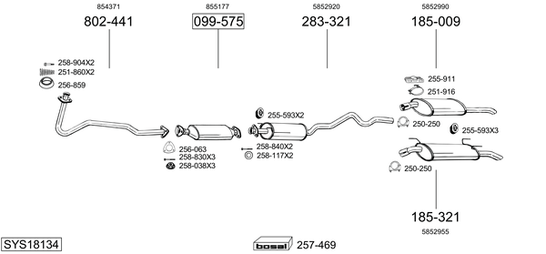 Sistema de gases de escape Opel ASTRA F Estate Van