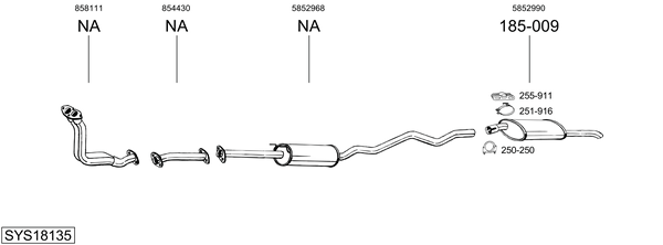 Sistema de gases de escape BOSAL SYS18135