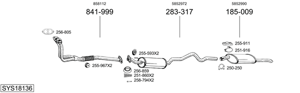 Sistema de gases de escape Opel ASTRA F Estate