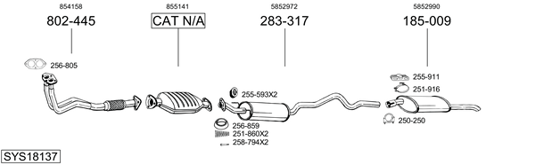 Sistema de gases de escape Opel ASTRA F Estate