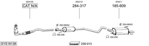 Sistema de gases de escape Opel ASTRA G Saloon