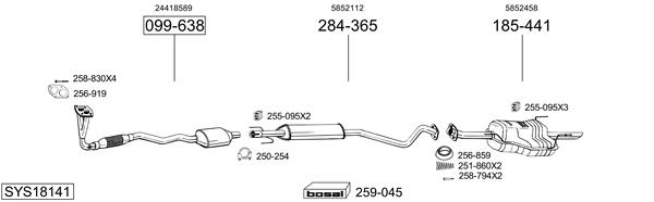 Sistema de gases de escape Opel ASTRA G Estate
