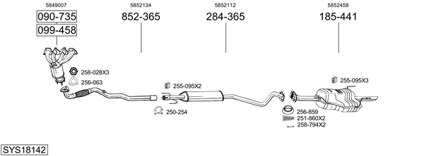 Sistema de gases de escape Opel ASTRA G Estate