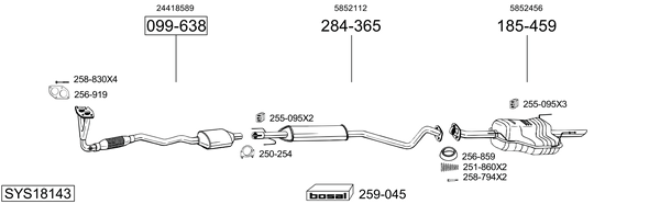 Sistema de gases de escape Opel ASTRA G Hatchback