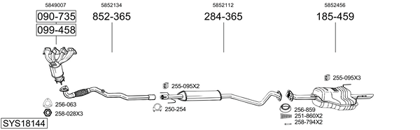 Sistema de gases de escape Opel ASTRA G Hatchback