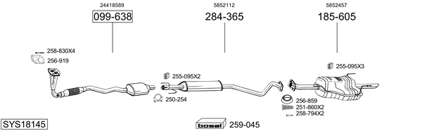 Sistema de gases de escape Opel ASTRA G Saloon