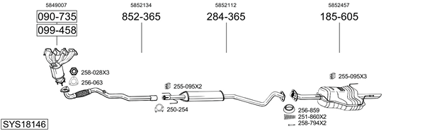 Sistema de gases de escape Opel ASTRA G Saloon