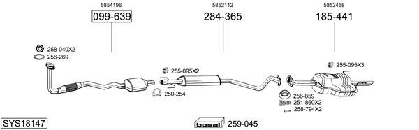 Sistema de gases de escape Opel ASTRA G Estate Van