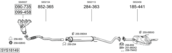 Sistema de gases de escape Opel ASTRA G Estate