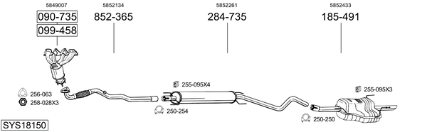 Sistema de gases de escape Opel ASTRA G Estate