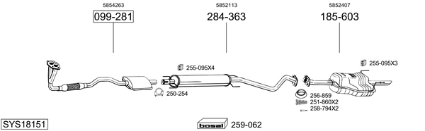 Sistema de gases de escape Opel ASTRA G Saloon