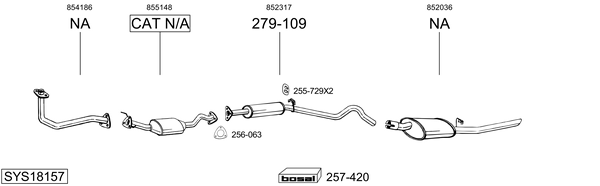 Sistema de gases de escape Opel CORSA A TR