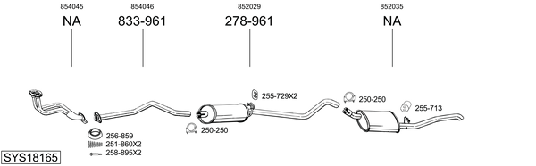 Sistema de gases de escape Opel CORSA A TR