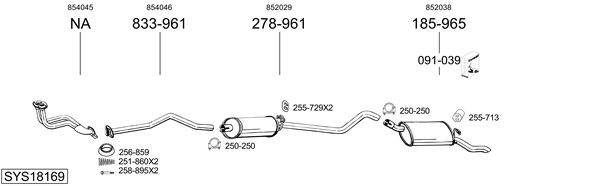 Sistema de gases de escape Opel CORSA A Hatchback Van