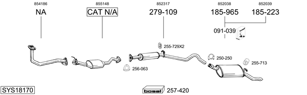 Sistema de gases de escape Opel CORSA A Hatchback