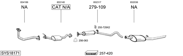 Sistema de gases de escape Opel CORSA A TR