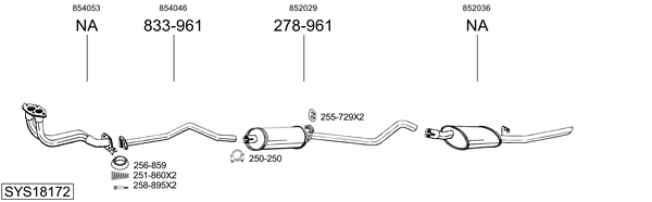 Sistema de gases de escape Opel CORSA A TR