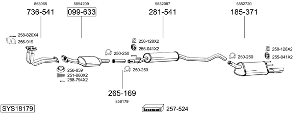 Sistema de gases de escape Opel CORSA B Estate