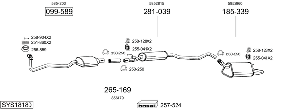 Sistema de gases de escape Opel CORSA B