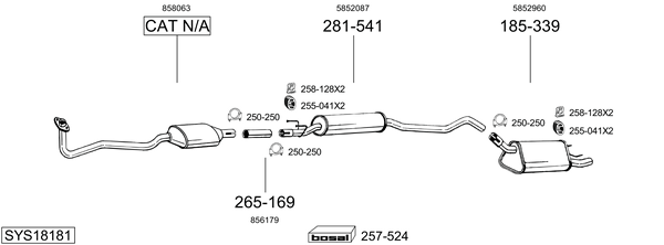 Sistema de gases de escape Opel CORSA B