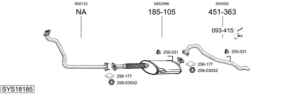 Sistema de gases de escape Opel FRONTERA A Sport