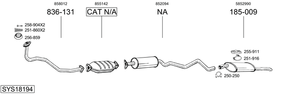 Sistema de gases de escape Opel KADETT E Estate