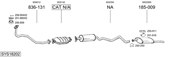 Sistema de gases de escape Opel KADETT E Estate