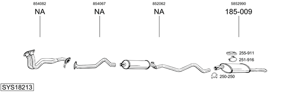 Sistema de gases de escape Opel KADETT E Estate