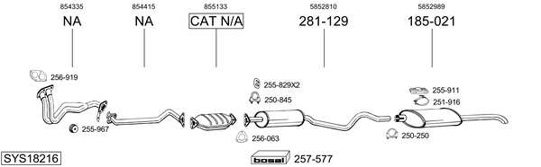 Sistema de gases de escape Opel KADETT E