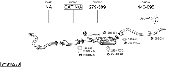 Sistema de gases de escape Opel MONTEREY A