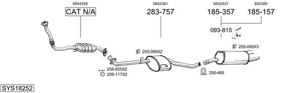 Sistema de gases de escape Opel OMEGA B Estate