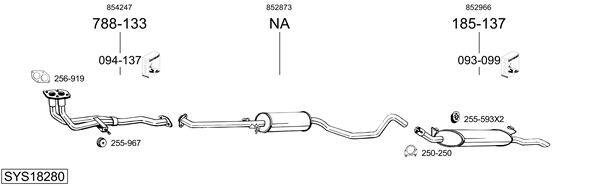 Sistema de gases de escape Opel VECTRA A Hatchback
