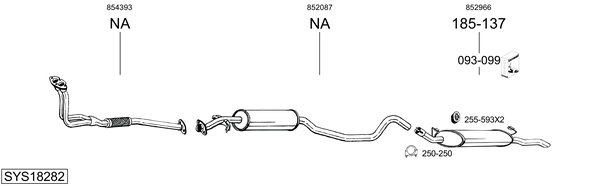 Sistema de gases de escape Opel VECTRA A Hatchback