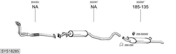 Sistema de gases de escape Opel VECTRA A