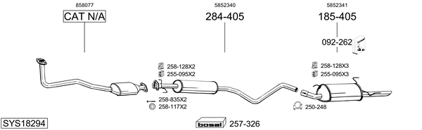 Sistema de gases de escape Opel VECTRA B Estate
