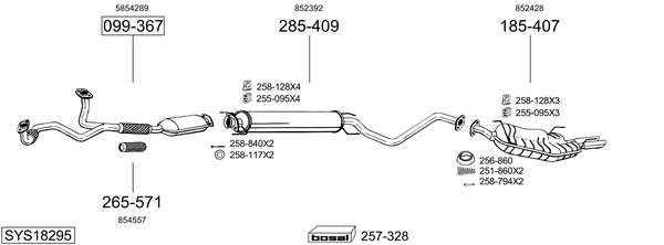 Sistema de gases de escape Opel VECTRA B Estate
