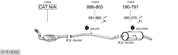 Sistema de gases de escape Peugeot 205 Hatchback Van