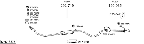 Sistema de gases de escape Peugeot 306 Hatchback